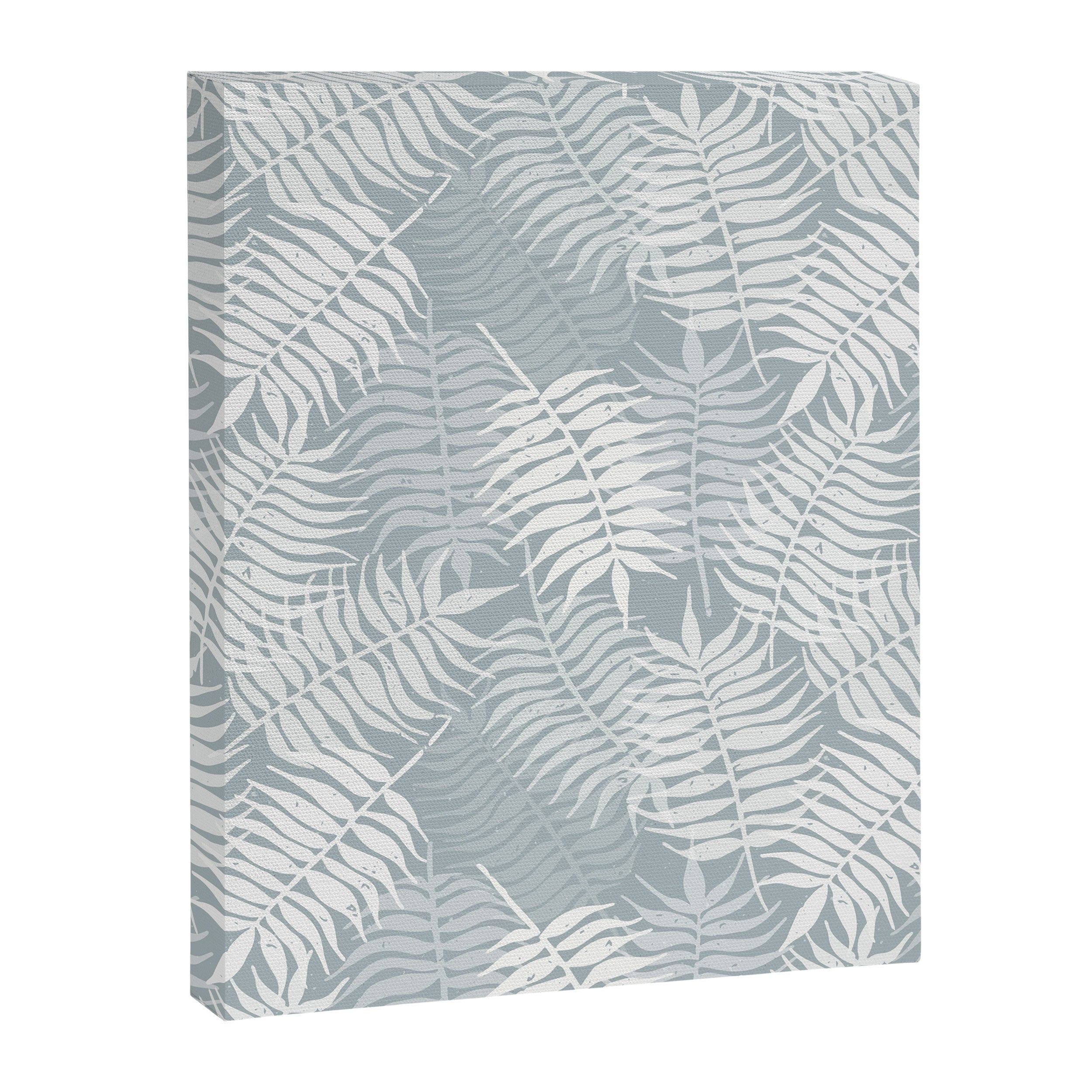 Palm leaves . Coastal blue Canvas Print Gallery Image 8