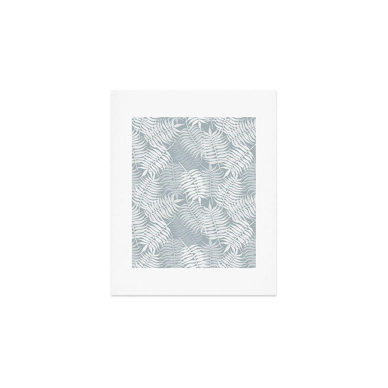 Palm leaves . Coastal blue Art Print Gallery Image 1