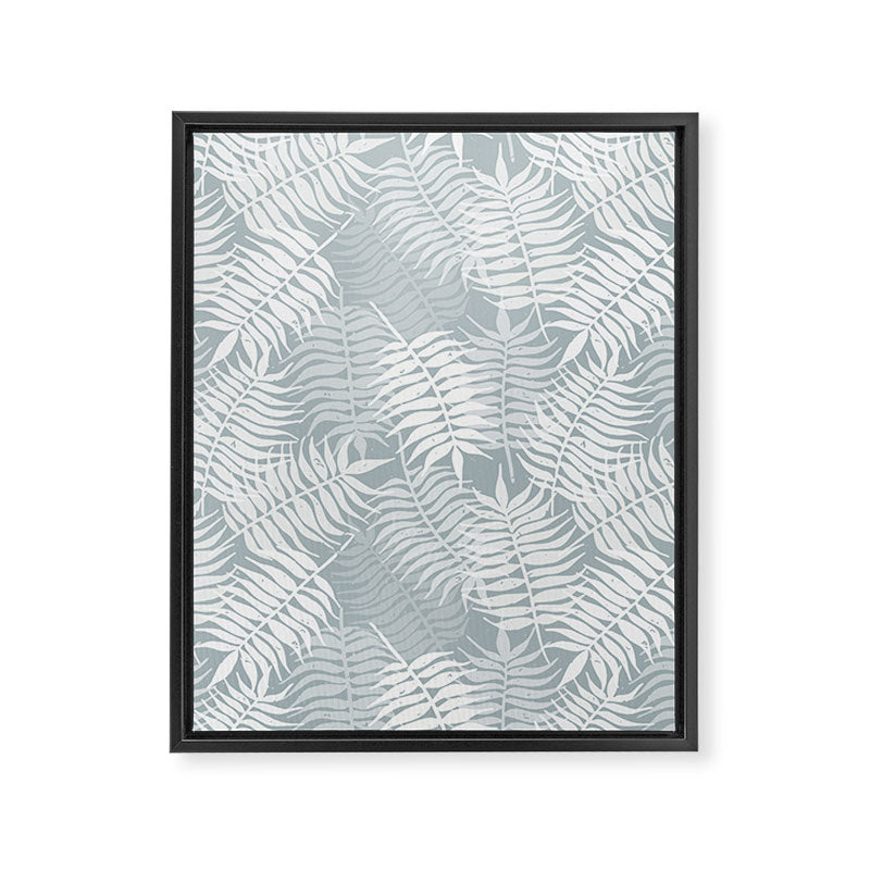 Palm leaves . Coastal blue Framed Canvas Print Gallery Image 8