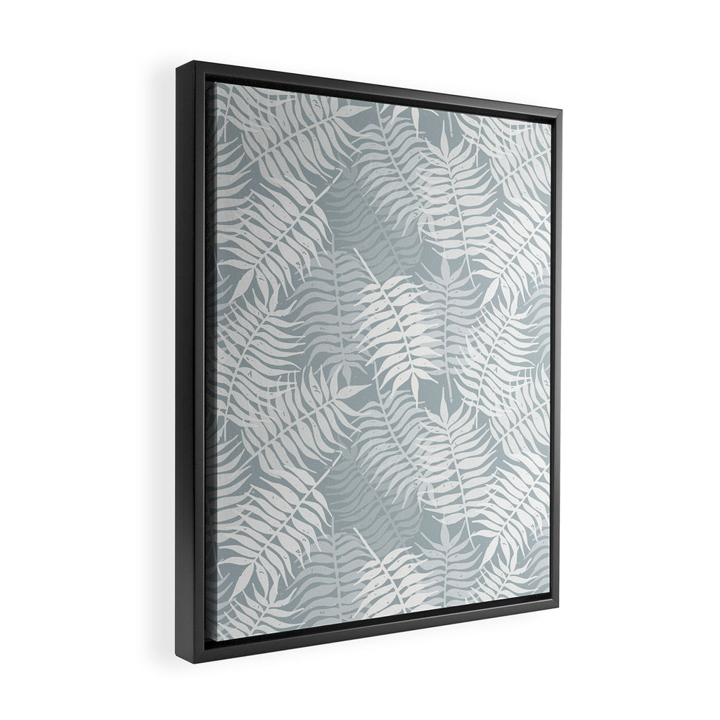 Palm leaves . Coastal blue Framed Canvas Print Gallery Image 2