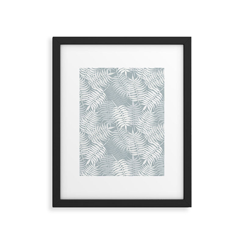 Palm leaves . Coastal blue Framed Art Print Gallery Image 6