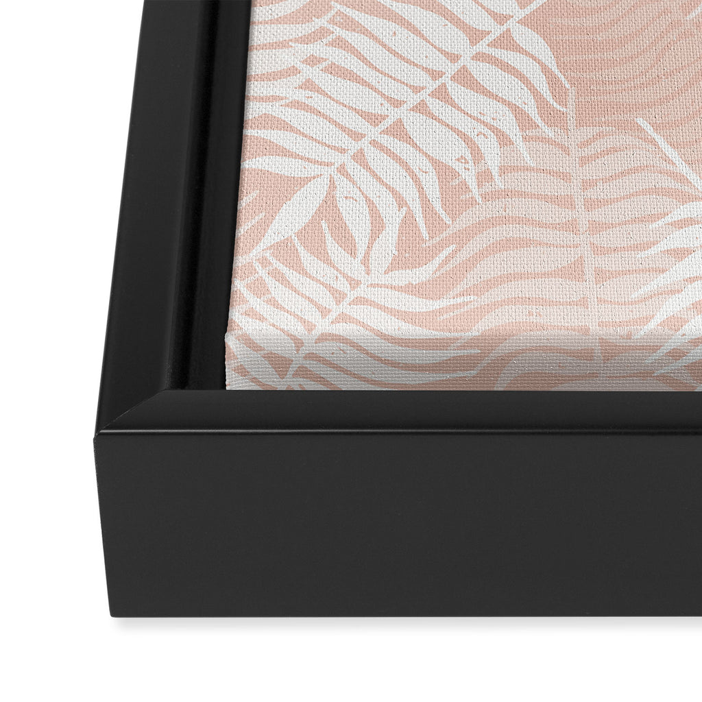 Palm Leaves . Peachy Pink Framed Canvas Print Gallery Image 3