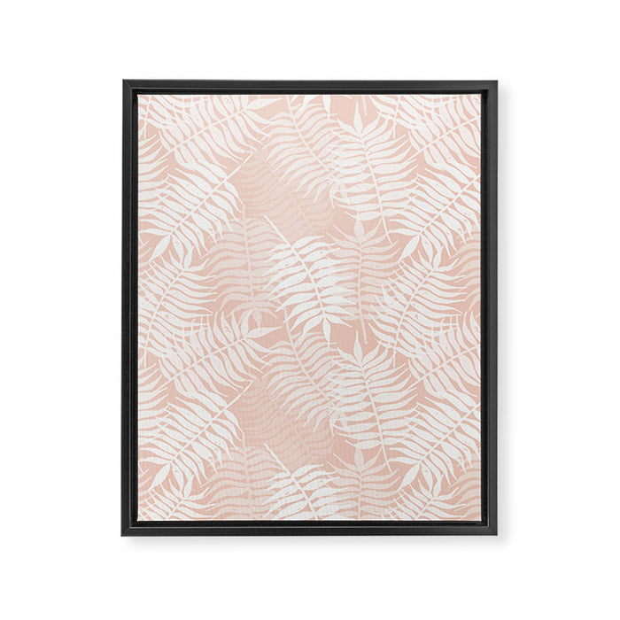 Palm Leaves . Peachy Pink Framed Canvas Print Gallery Image 1