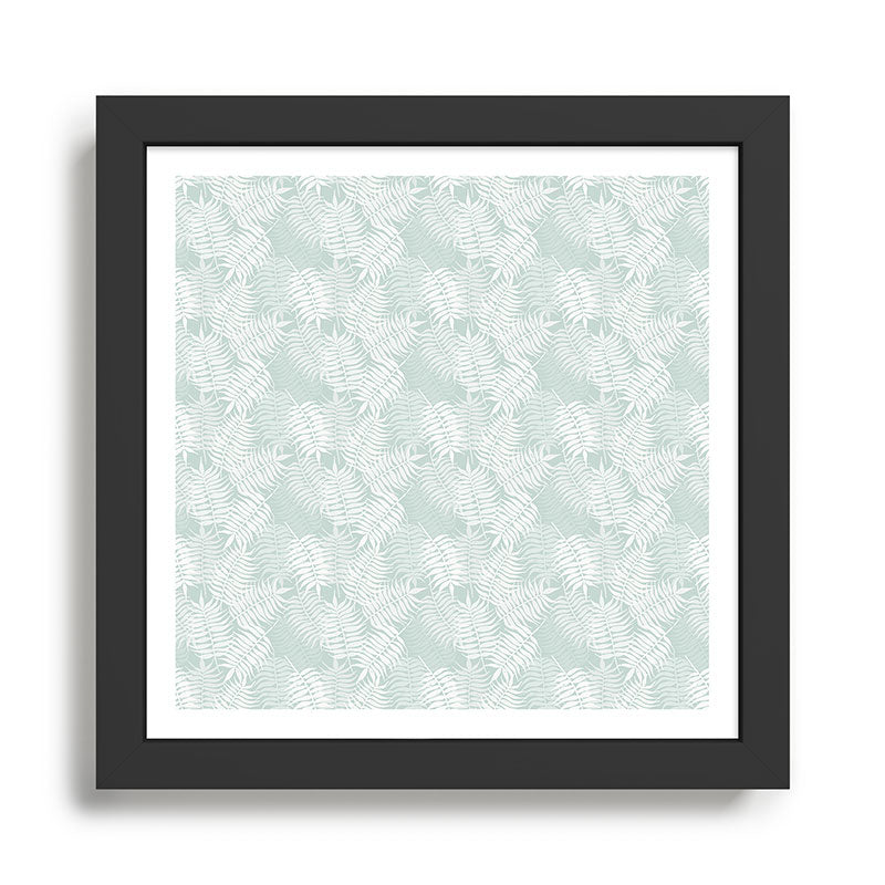 Palm Leaves . Soft Aqua Framed Art Print Gallery Image 1