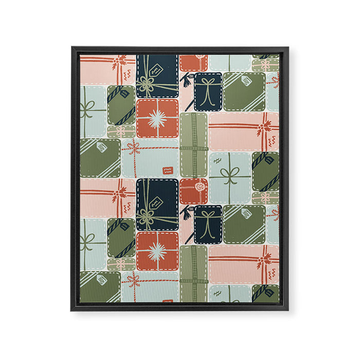 Patchwork Presents Framed Canvas Print Gallery Image 1