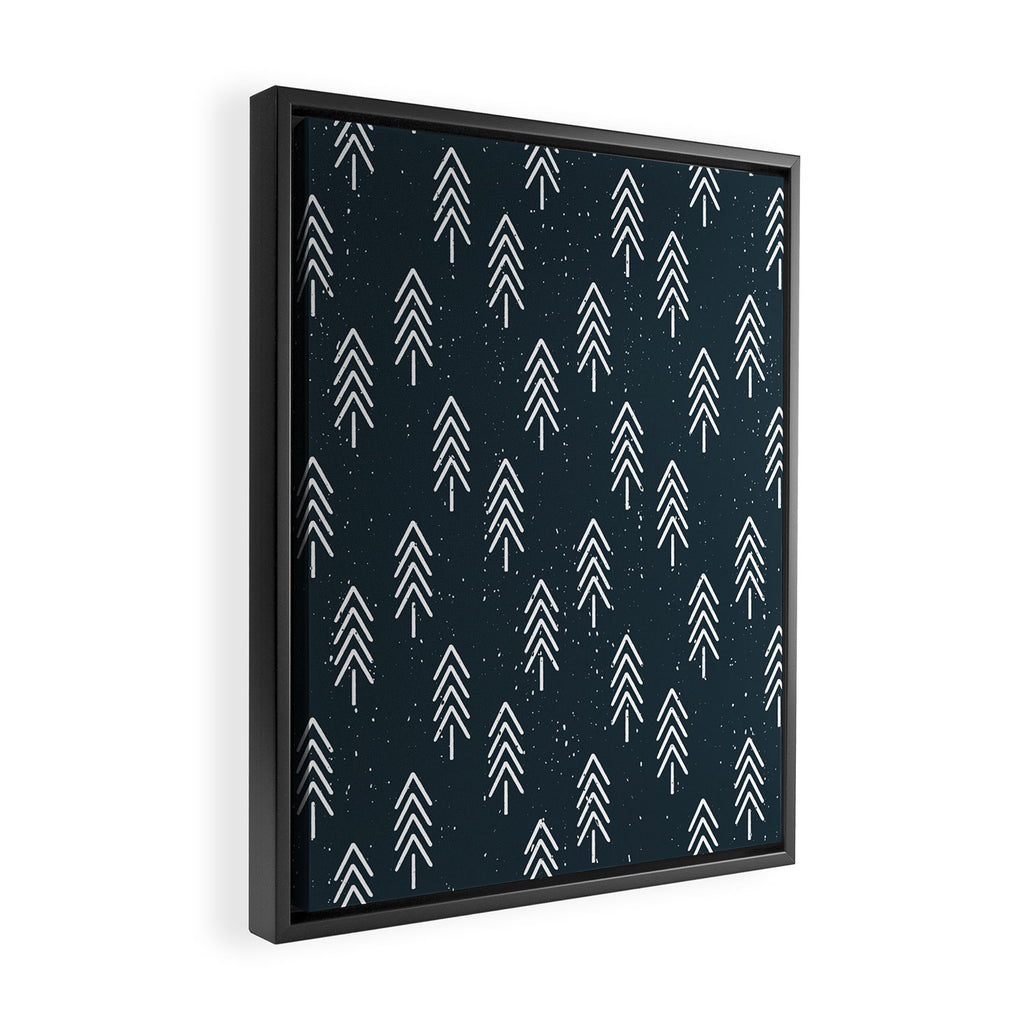 Pine Trees . Navy Framed Canvas Print Gallery Image 2