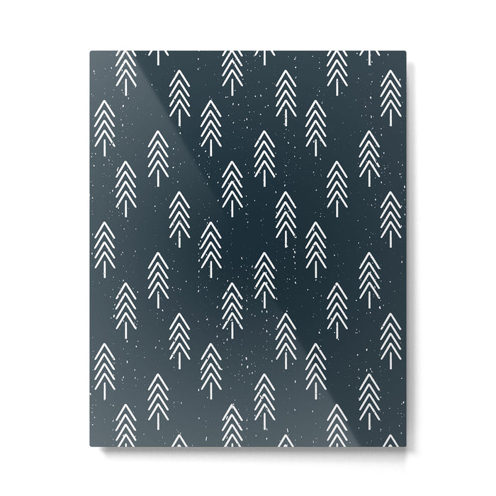 Pine Trees . Navy Metal Print Gallery Image 1
