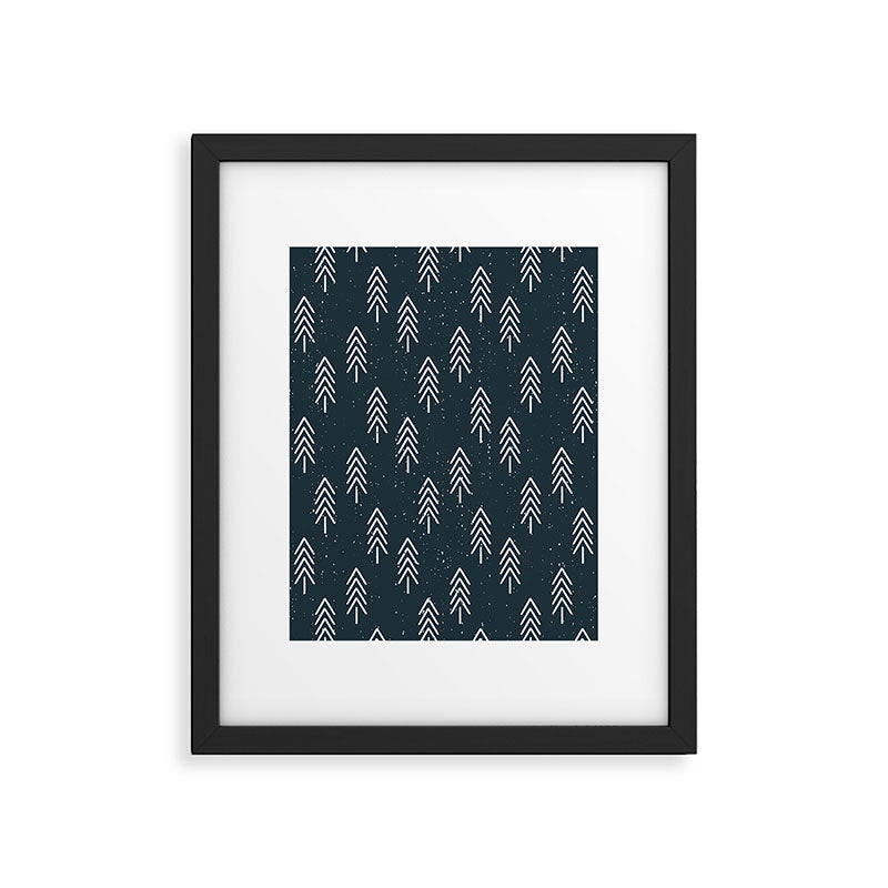 Pine Trees . Navy Framed Art Print Gallery Image 6