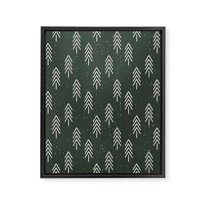 Pine Trees . Olive Framed Canvas Print Gallery Image 1