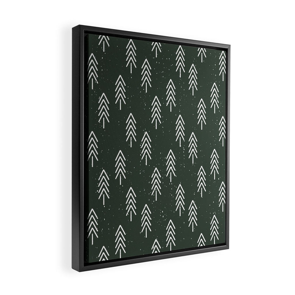 Pine Trees . Olive Framed Canvas Print Gallery Image 2