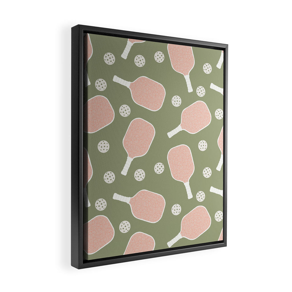 Preppy Pink Pickleball Framed Canvas Print Gallery Image 2