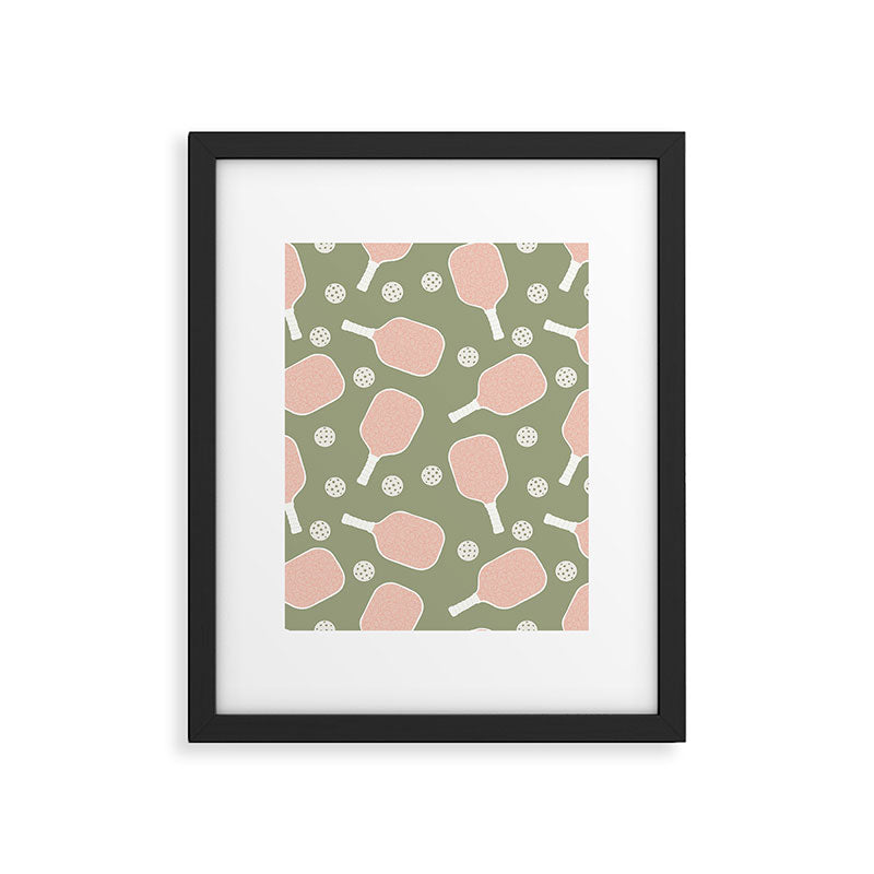 Preppy Pink Pickleball Framed Art Print Gallery Image 6