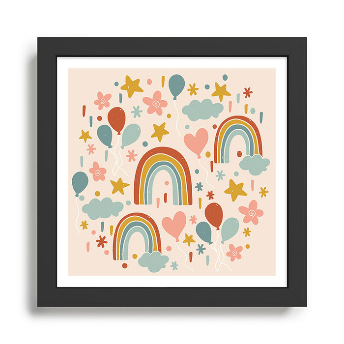 Rainbow Party Theme Framed Art Print Gallery Image 1