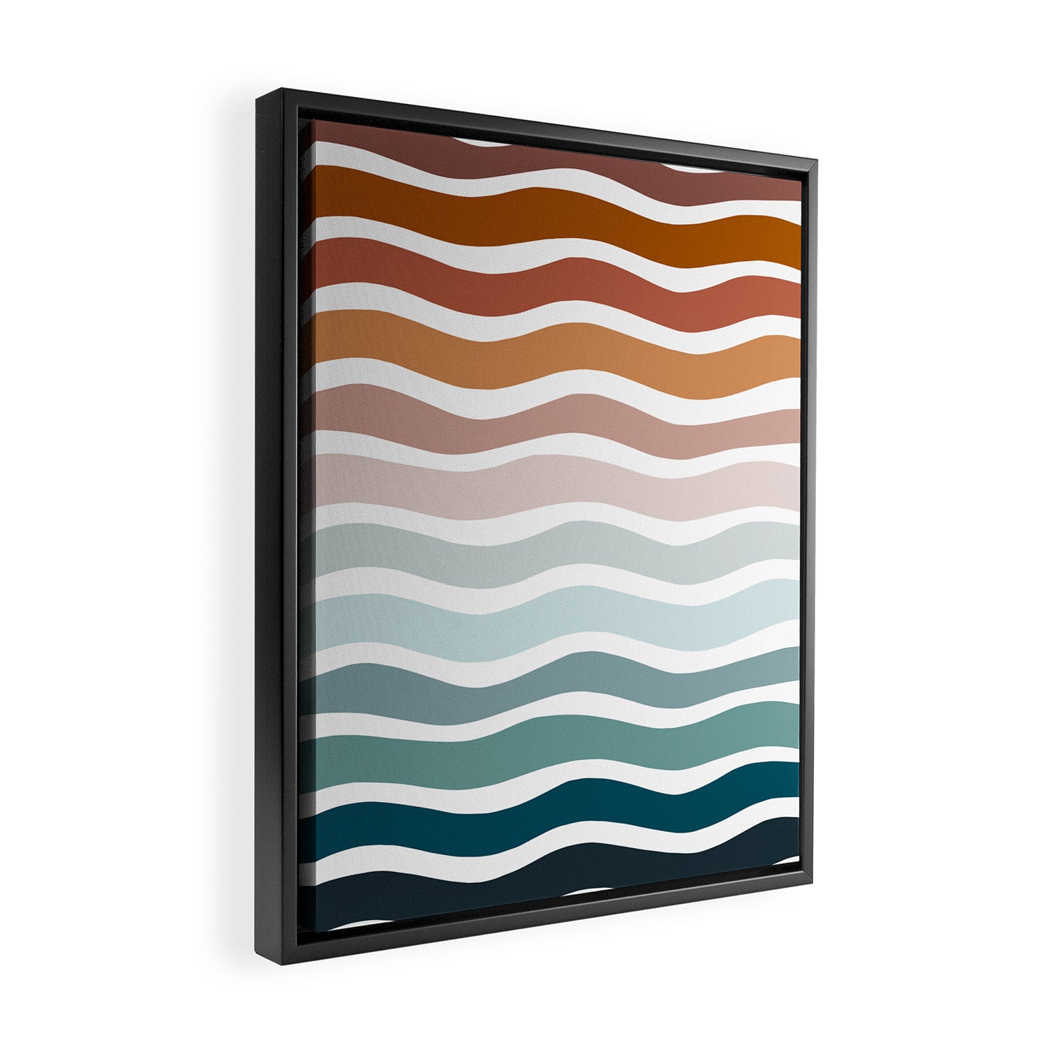Rainbow Waves Framed Canvas Print Gallery Image 2