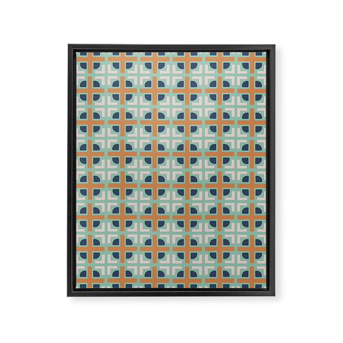 Retro Tile Framed Canvas Print Gallery Image 1