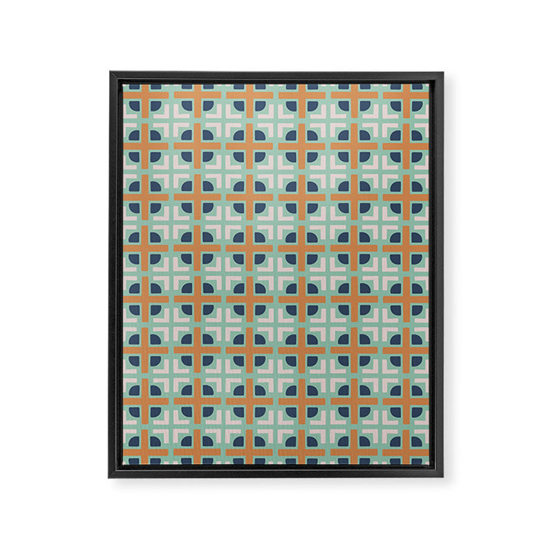 Retro Tile Framed Canvas Print Gallery Image 8