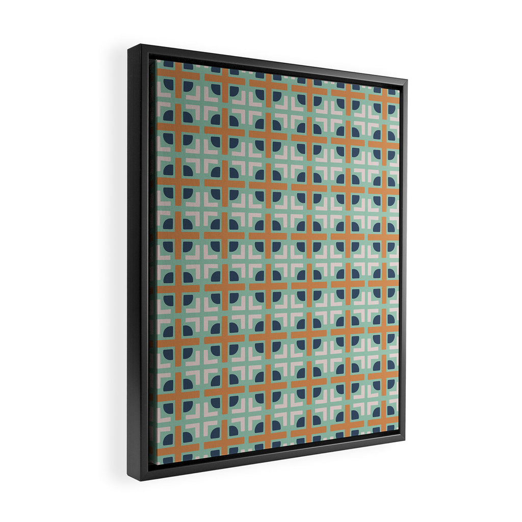 Retro Tile Framed Canvas Print Gallery Image 2