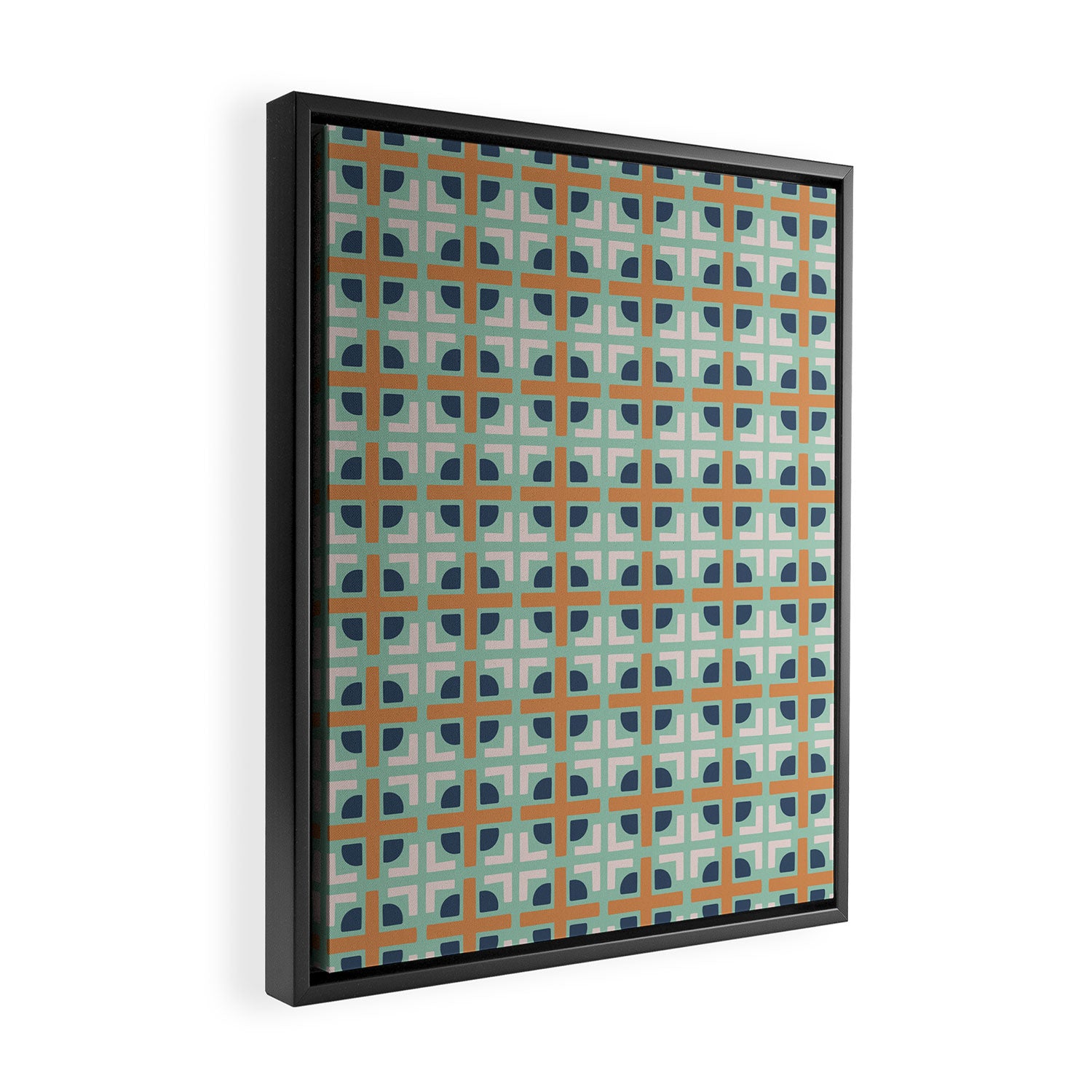 Retro Tile Framed Canvas Print Gallery Image 2