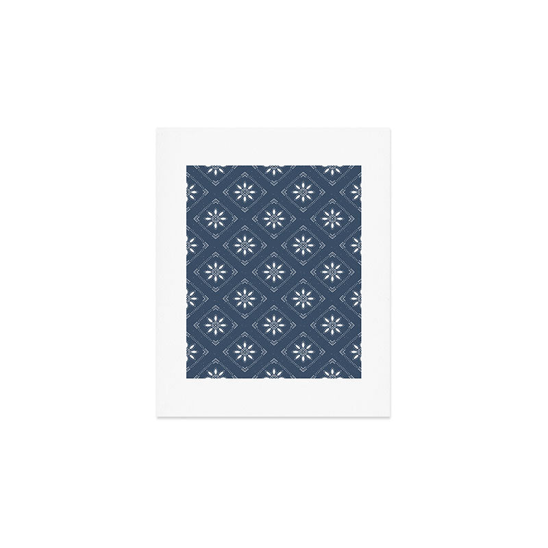 Scandinavian Classic Blue Squares Art Print Gallery Image 1