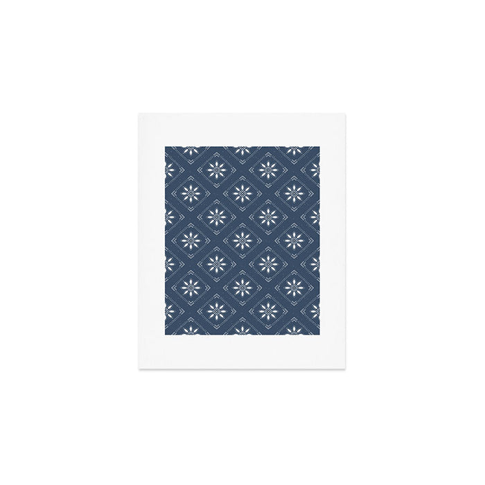 Scandinavian Classic Blue Squares Art Print Gallery Image 1