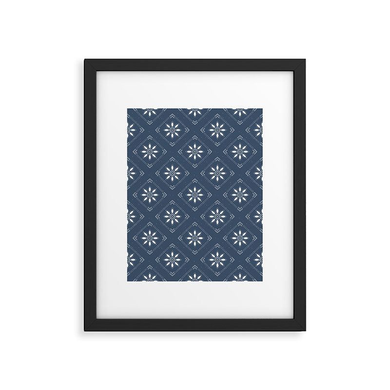 Scandinavian Classic Blue Squares Framed Art Print Gallery Image 6