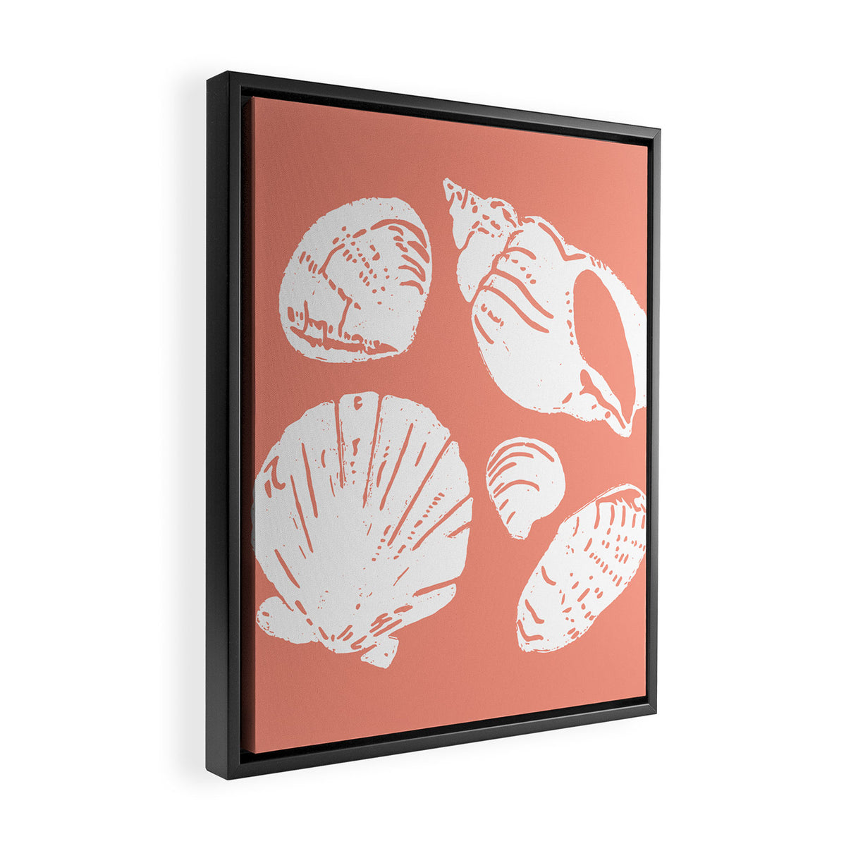 Shells . Coral Framed Canvas Print Gallery Image 2