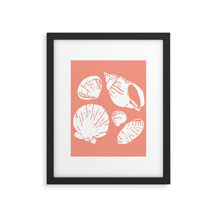Shells . Coral Framed Art Print Gallery Image 1