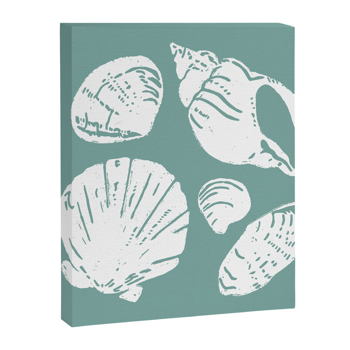 Shells . Teal Canvas Print Gallery Image 1