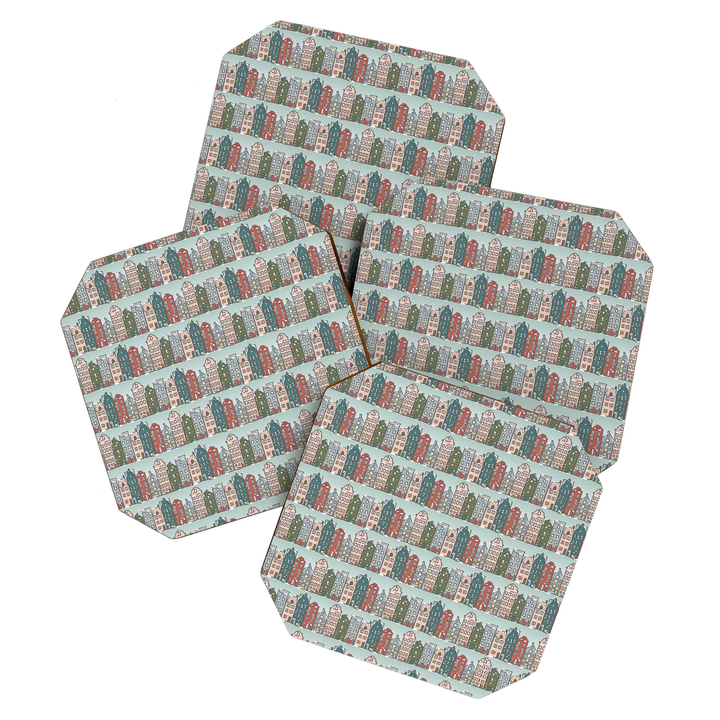 Snow Capped Row Houses Coaster Gallery Image 1