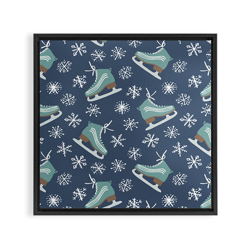 Snowy Ice Skates Framed Canvas Print Gallery Image 3