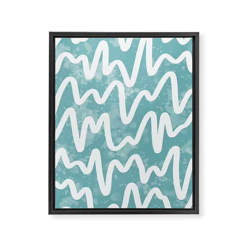 Squiggles . Turquoise Framed Canvas Print Gallery Image 8