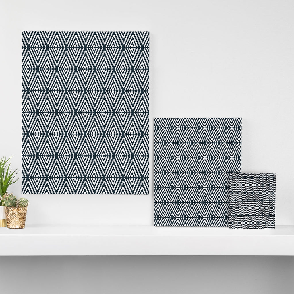 Stacked Arrows Navy and White Canvas Print Gallery Image 3