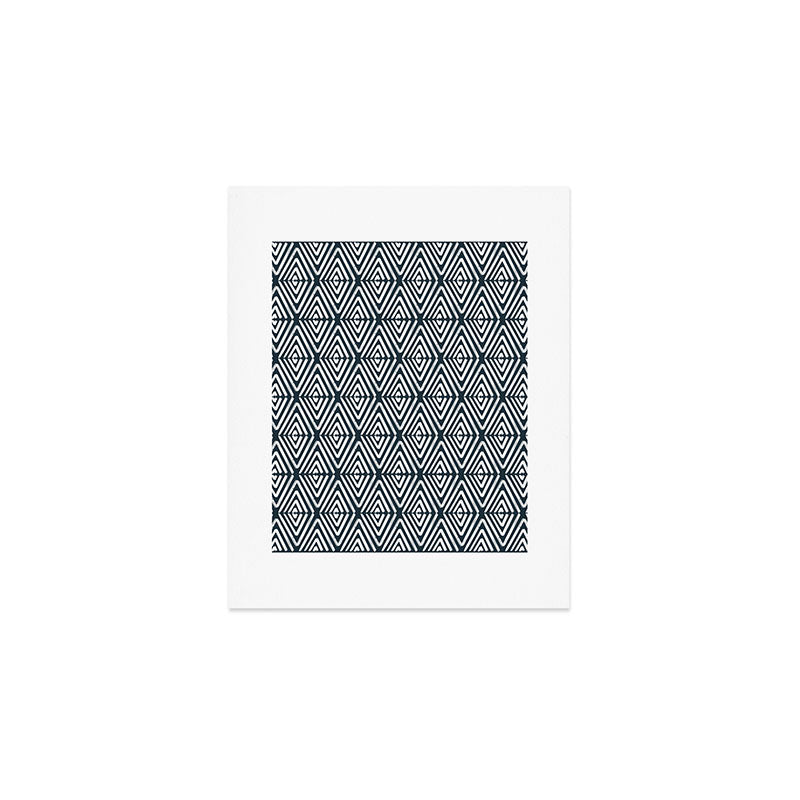 Stacked Arrows Navy and White Art Print Gallery Image 1