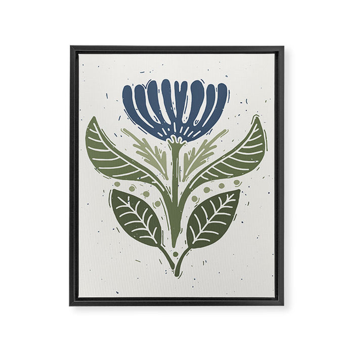 Stamped Floral Framed Canvas Print Gallery Image 1