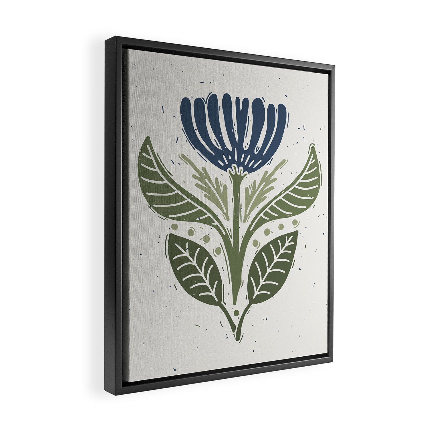 Stamped Floral Framed Canvas Print Gallery Image 2