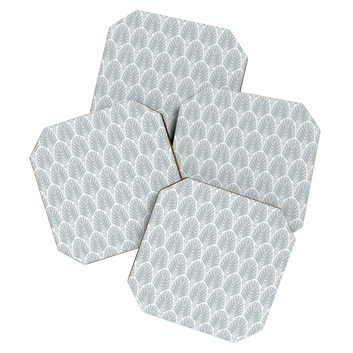 Stamped Palm Fronds Coastal Blue Coaster Gallery Image 1