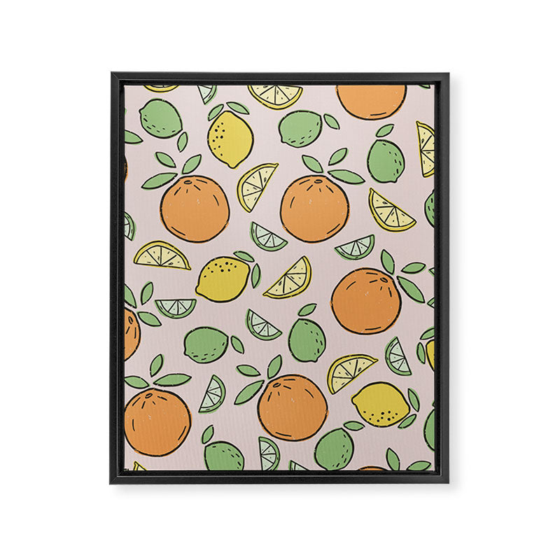 Summer Citrus in Pink Framed Canvas Print Gallery Image 8
