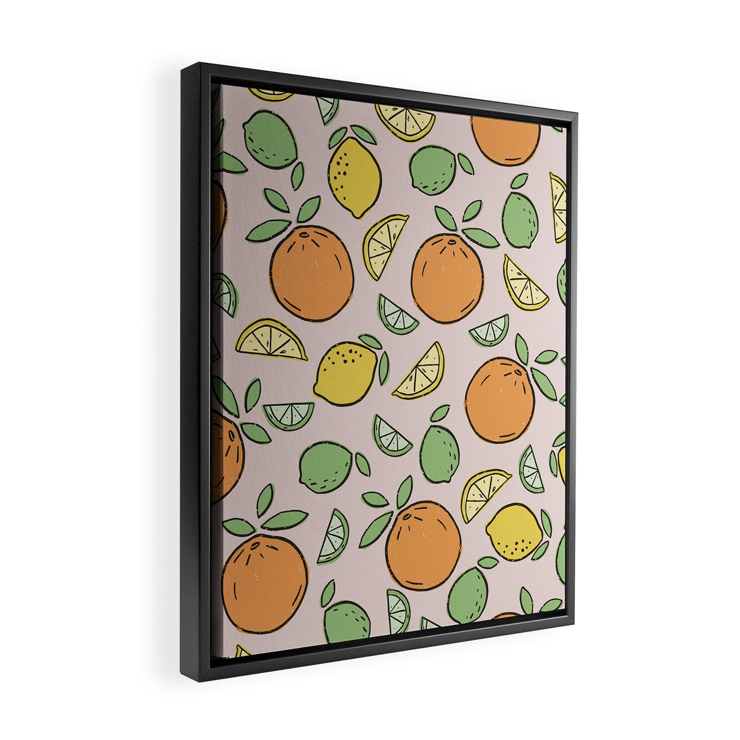 Summer Citrus in Pink Framed Canvas Print Gallery Image 2