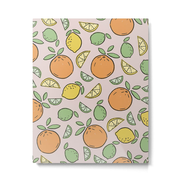 Summer Citrus in Pink Metal Print Gallery Image 1
