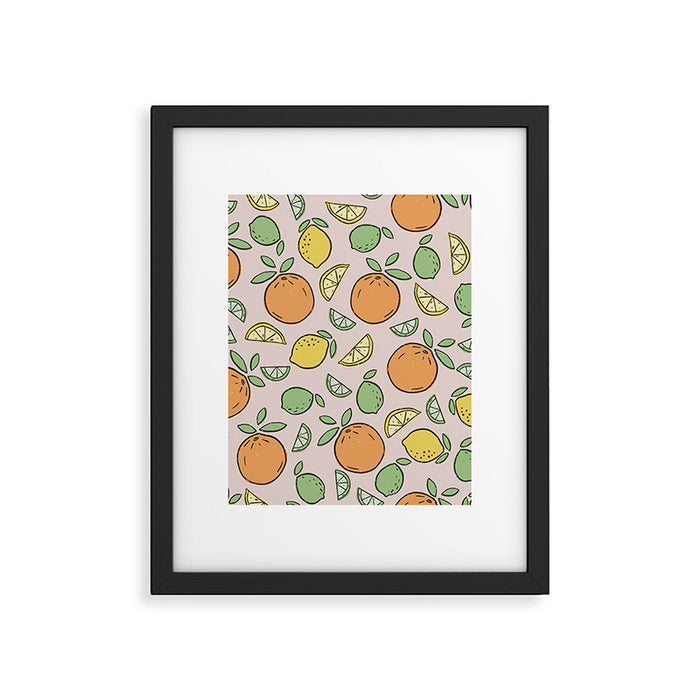 Summer Citrus in Pink Framed Art Print Gallery Image 1