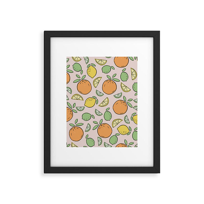 Summer Citrus in Pink Framed Art Print Gallery Image 6