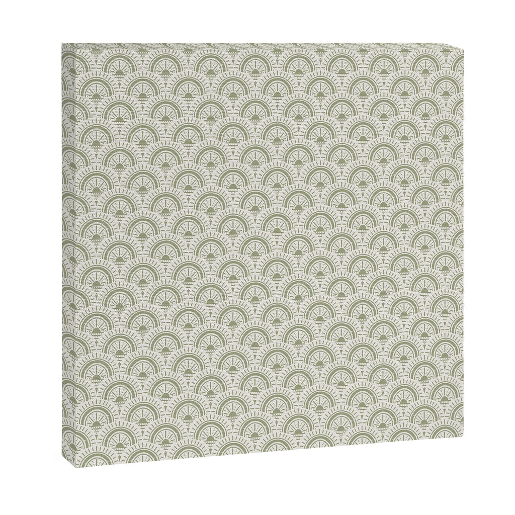 Surfside Deco . Lush Green on Neutral Canvas Print Gallery Image 3