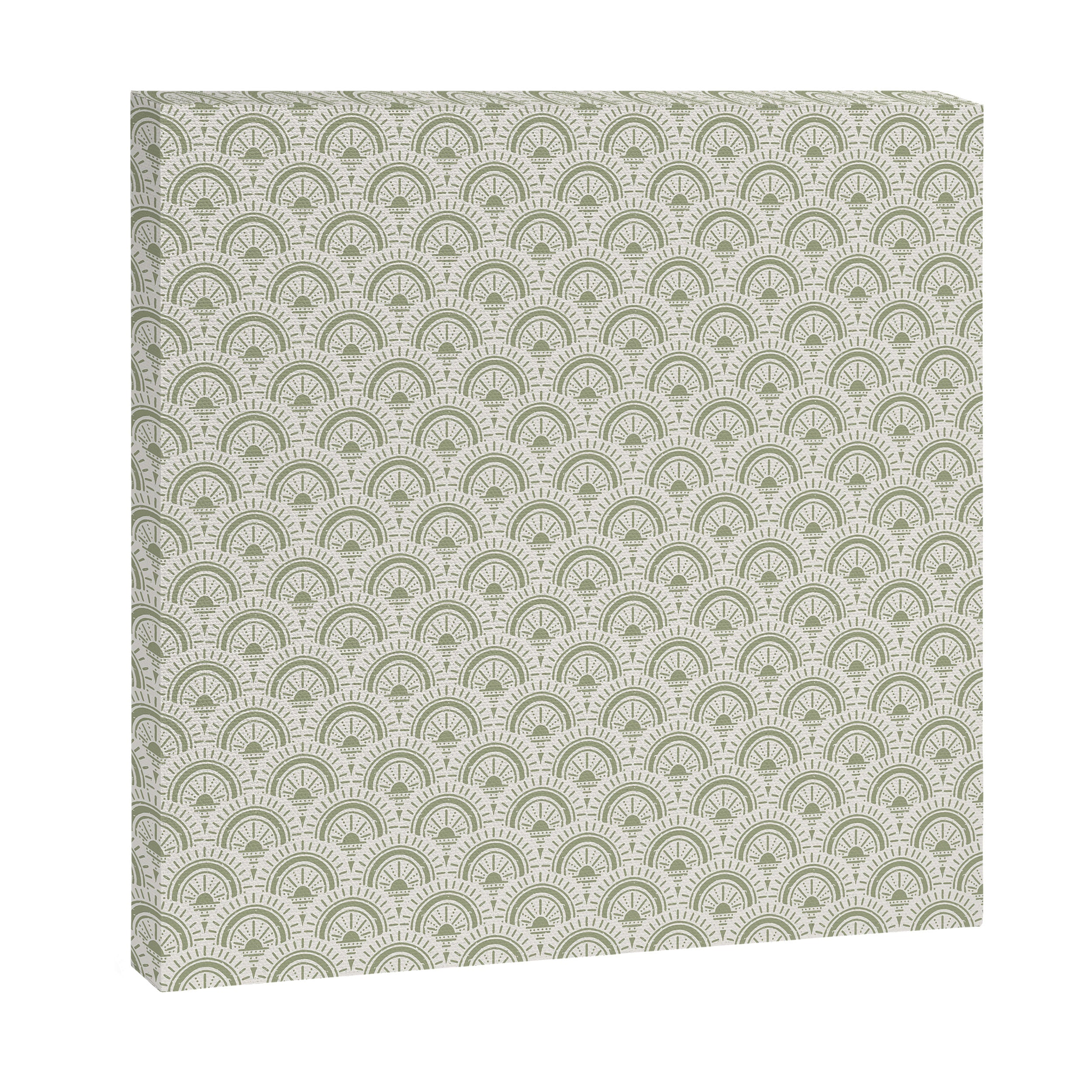 Surfside Deco . Lush Green on Neutral Canvas Print Gallery Image 3