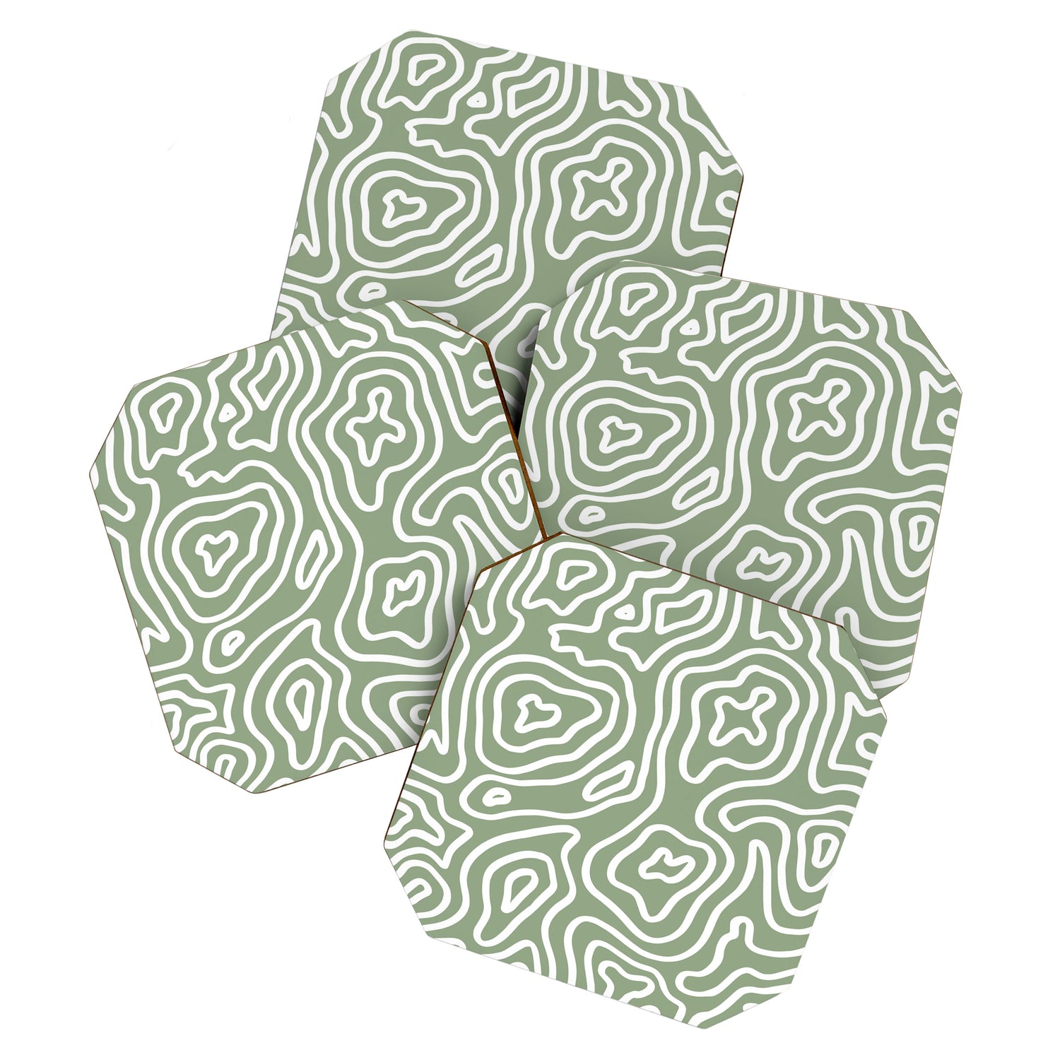 Topographic Abstract | Sage Coaster Gallery Image 1