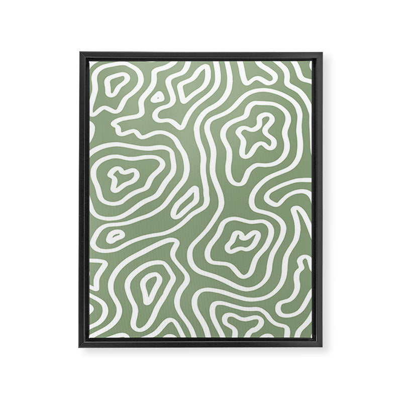 Topographic Abstract | Sage Framed Canvas Print Gallery Image 8
