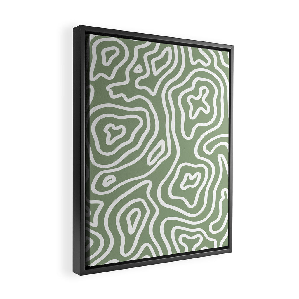 Topographic Abstract | Sage Framed Canvas Print Gallery Image 2
