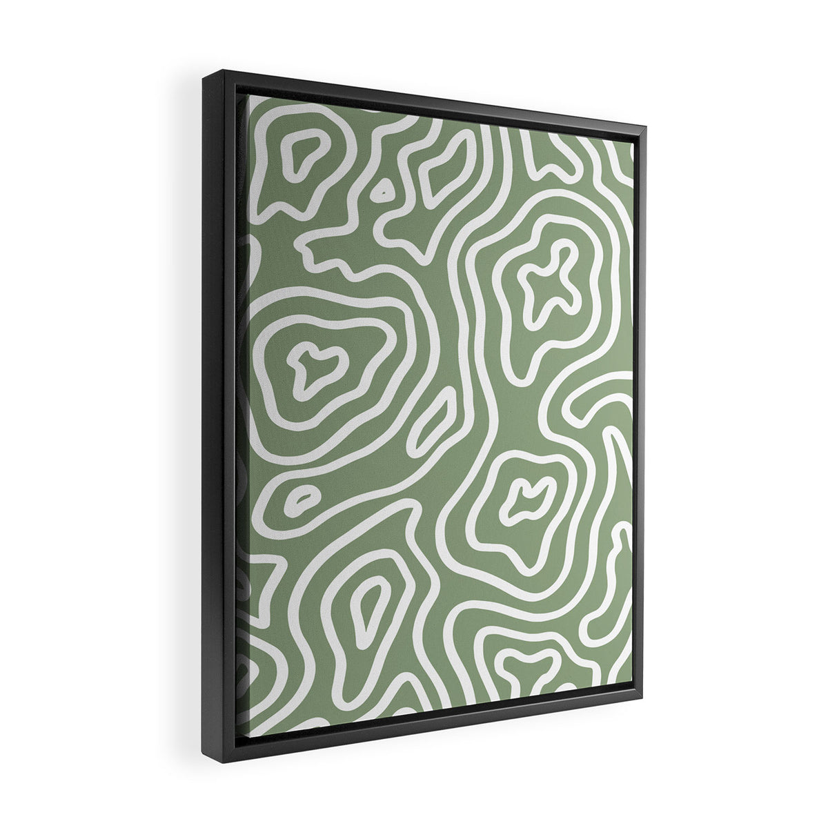 Topographic Abstract | Sage Framed Canvas Print Gallery Image 2