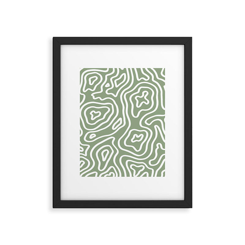 Topographic Abstract | Sage Framed Art Print Gallery Image 6