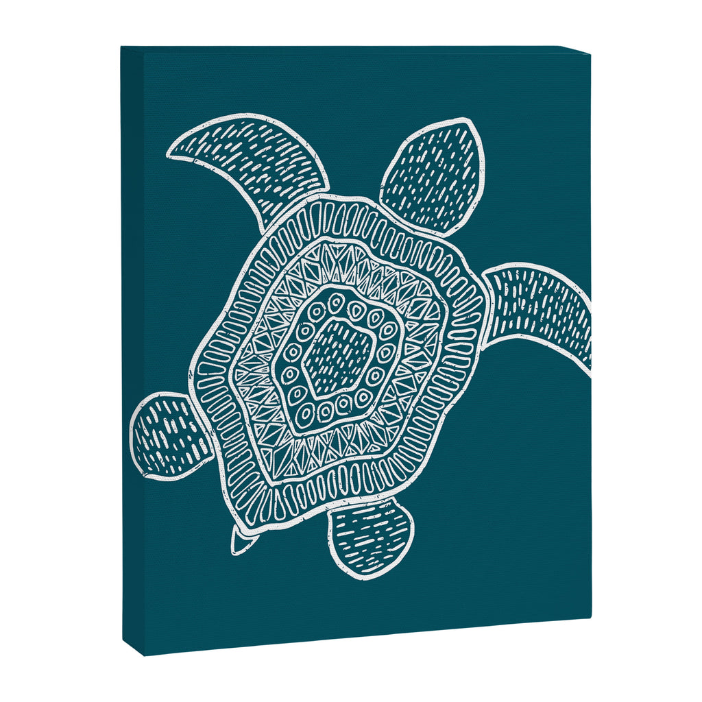 Tropical Turtle | Lagoon Blue  Canvas Print Gallery Image 8