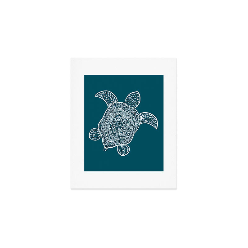 Tropical Turtle | Lagoon Blue  Art Print Gallery Image 1